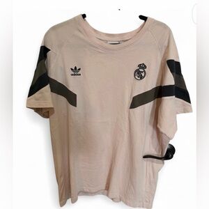 adidas Pink Real Madrid Short-Sleeve Tee with Black Accents XL